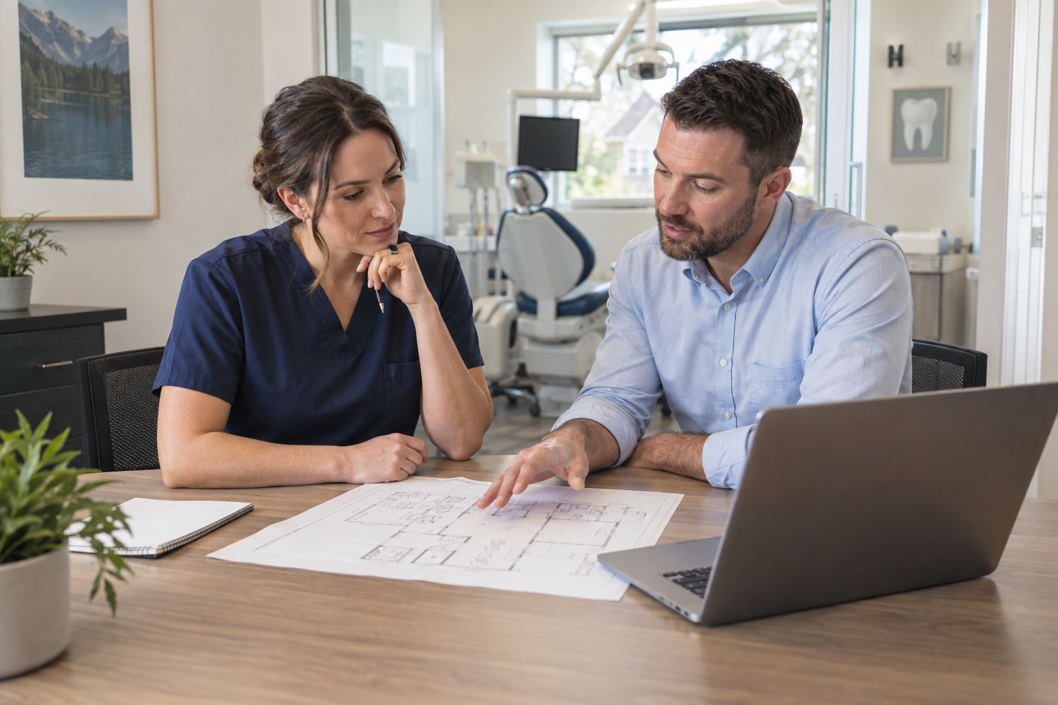 Illustrative dental practice planning consultation